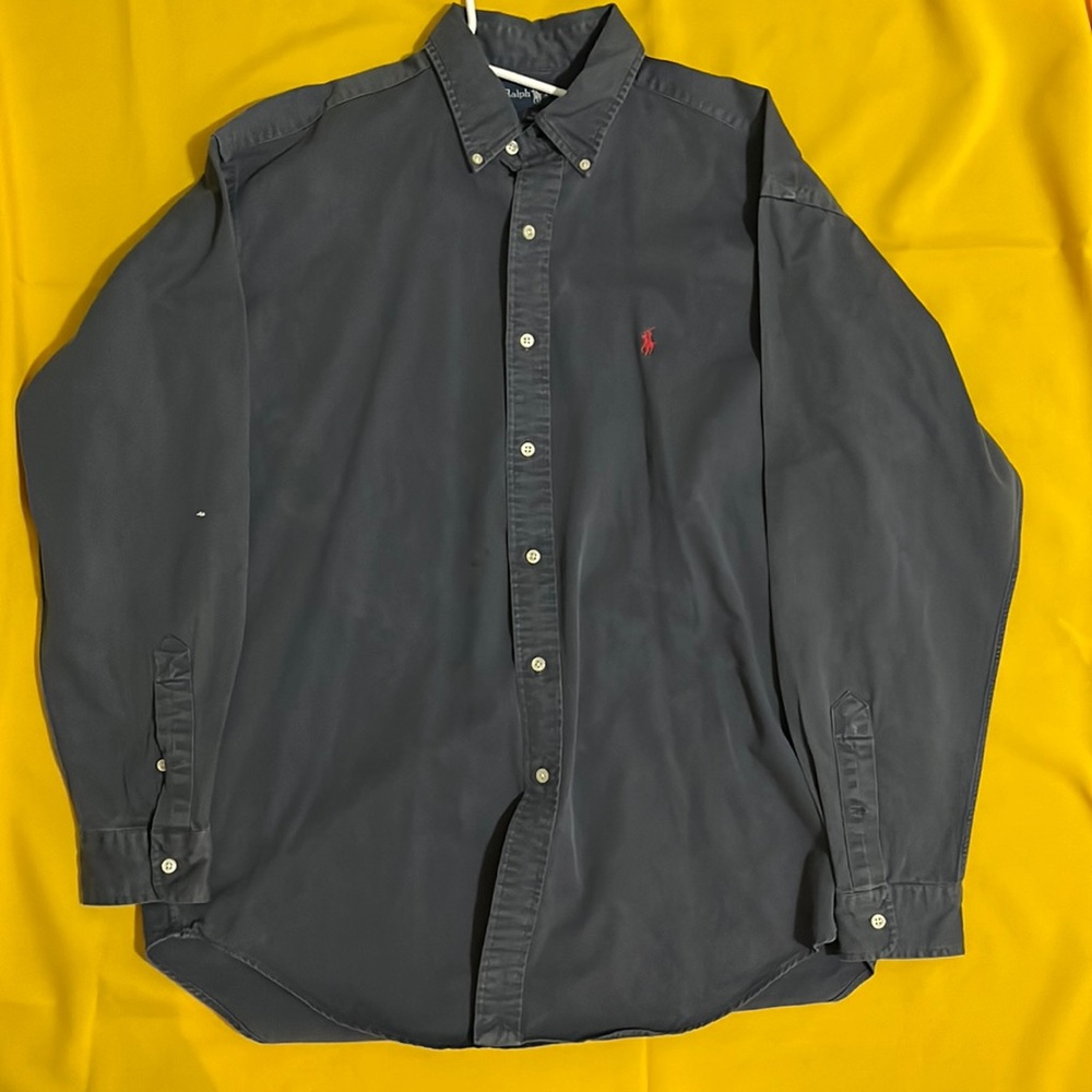 Navy Blue Ralph Polo Button-Up Shirt